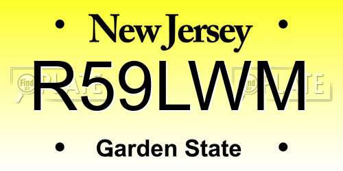 R59LWM New Jersey License Plate