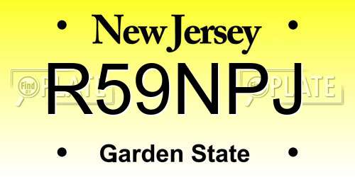 R59NPJ New Jersey License Plate