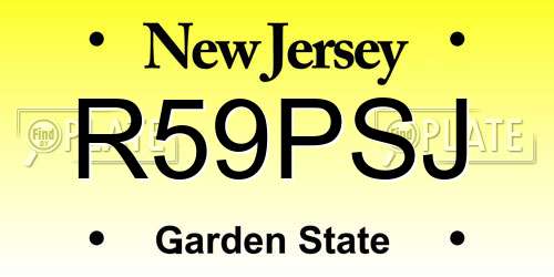 R59PSJ New Jersey License Plate