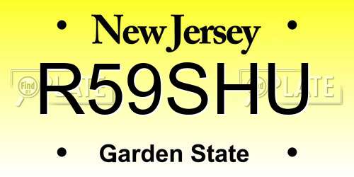 R59SHU New Jersey License Plate