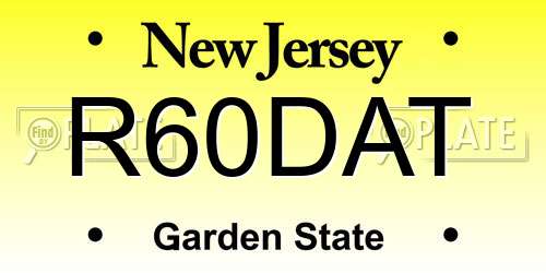 R60DAT New Jersey License Plate
