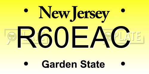 R60EAC New Jersey License Plate
