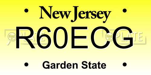 R60ECG New Jersey License Plate