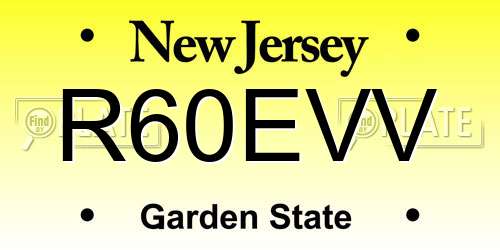 R60EVV New Jersey License Plate