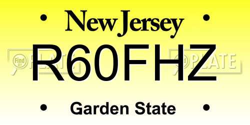 R60FHZ New Jersey License Plate