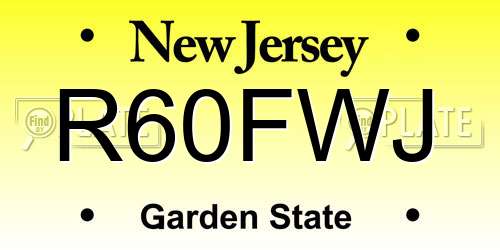 R60FWJ New Jersey License Plate
