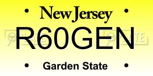 R60GEN New Jersey License Plate