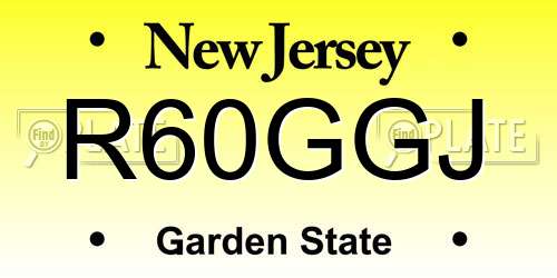 R60GGJ New Jersey License Plate