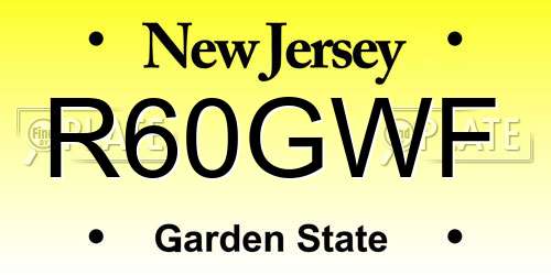 R60GWF New Jersey License Plate