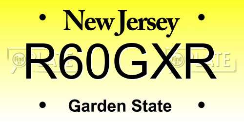 R60GXR New Jersey License Plate