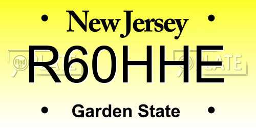 R60HHE New Jersey License Plate