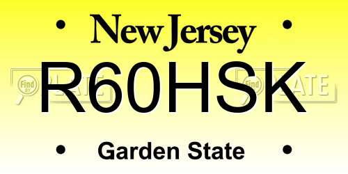 R60HSK New Jersey License Plate