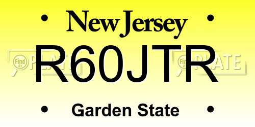 R60JTR New Jersey License Plate