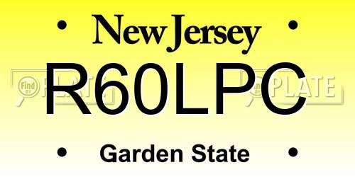 R60LPC New Jersey License Plate