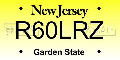 R60LRZ New Jersey License Plate