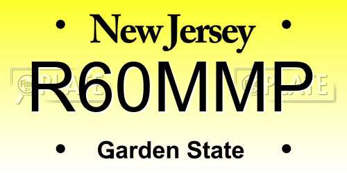 R60MMP New Jersey License Plate