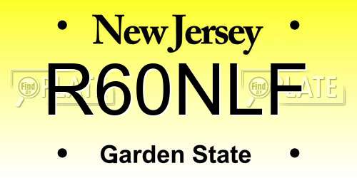 R60NLF New Jersey License Plate