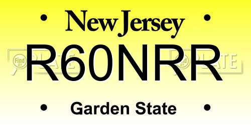 R60NRR New Jersey License Plate
