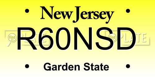 R60NSD New Jersey License Plate