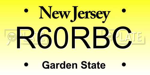 R60RBC New Jersey License Plate