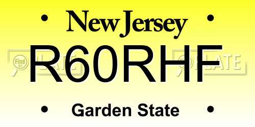 R60RHF New Jersey License Plate