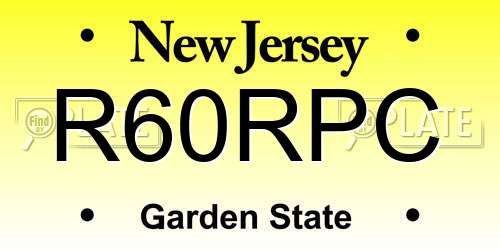 R60RPC New Jersey License Plate