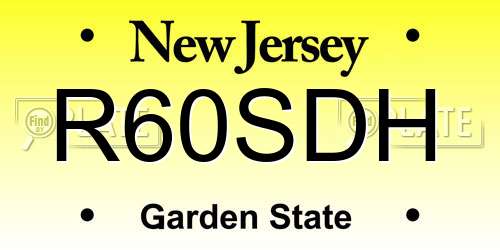 R60SDH New Jersey License Plate