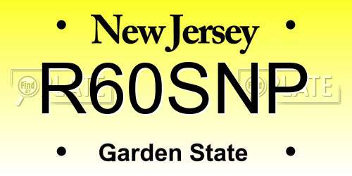 R60SNP New Jersey License Plate