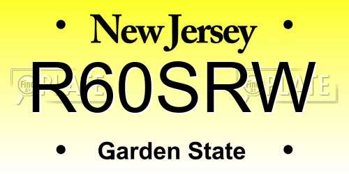 R60SRW New Jersey License Plate
