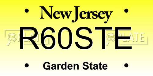 R60STE New Jersey License Plate