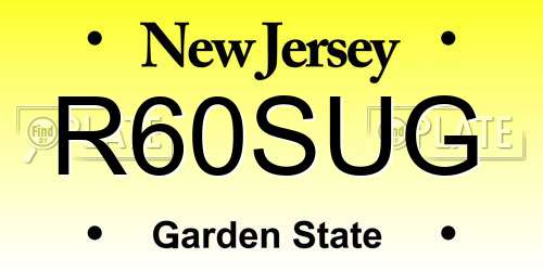R60SUG New Jersey License Plate
