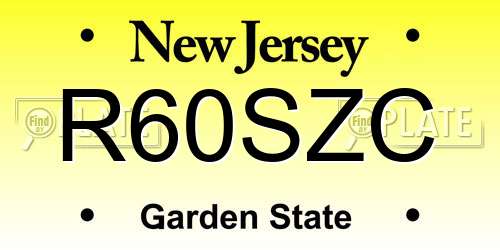 R60SZC New Jersey License Plate
