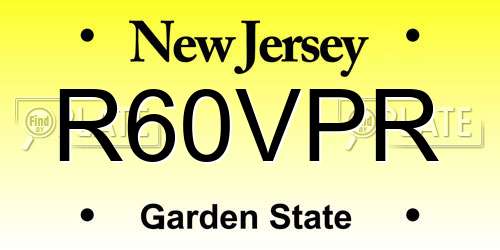 R60VPR New Jersey License Plate