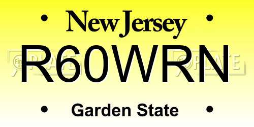 R60WRN New Jersey License Plate