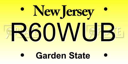 R60WUB New Jersey License Plate