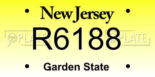 R6188 New Jersey License Plate