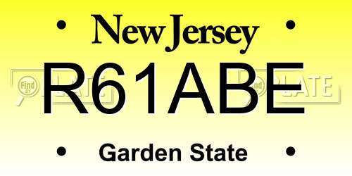 R61ABE New Jersey License Plate
