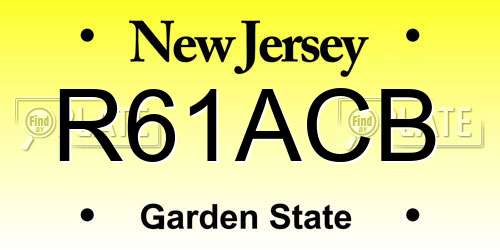 R61ACB New Jersey License Plate