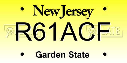 R61ACF New Jersey License Plate