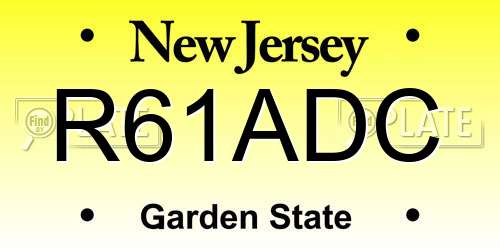 R61ADC New Jersey License Plate
