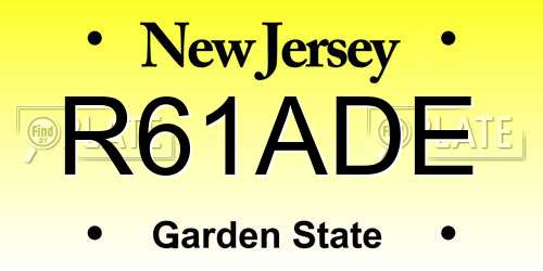 R61ADE New Jersey License Plate