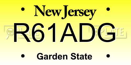 R61ADG New Jersey License Plate