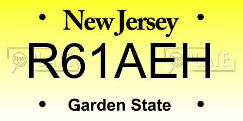R61AEH New Jersey License Plate