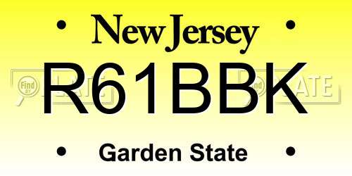 R61BBK New Jersey License Plate
