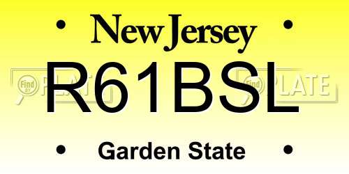 R61BSL New Jersey License Plate