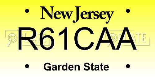 R61CAA New Jersey License Plate
