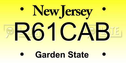R61CAB New Jersey License Plate