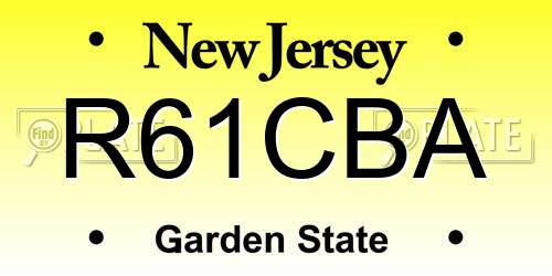 R61CBA New Jersey License Plate