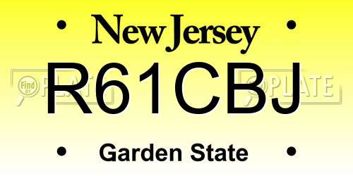 R61CBJ New Jersey License Plate