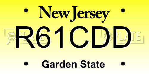 R61CDD New Jersey License Plate